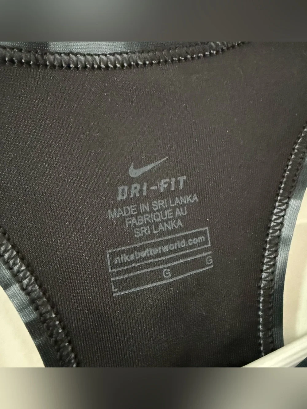 Nike Gray & Black Abstract Print Racerback Sports Bra